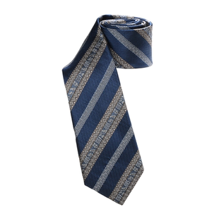 桑蚕丝衬衫西装手打领带男士高档真丝高级感结婚新郎8cm蓝色复古