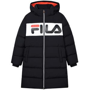 FILA斐乐童装儿童长款羽绒服2023冬季新款男女中大童保暖外套