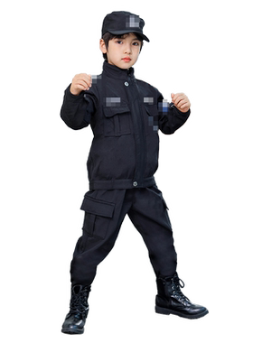 儿童特警服加绒冬季警官衣服