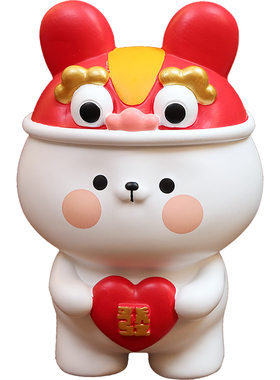可爱新年喜庆兔兔吉祥装饰摆件
