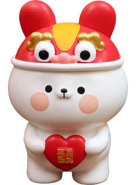 可爱新年喜庆兔兔吉祥装饰摆件