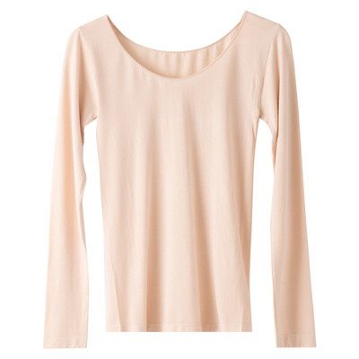 修身低领美体黑色保暖内衣薄款