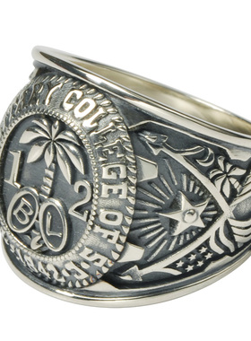 毕业戒指925银线条纸牌屋