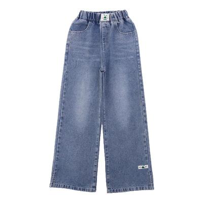 女童加绒裤子秋冬中大童牛仔裤