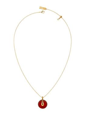 盐岛平安如意红玛瑙挂坠项链红色本命年金色吊坠高级感小众叠戴女