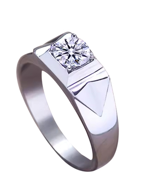 不掉色70分男士结婚戒指铂金钻戒
