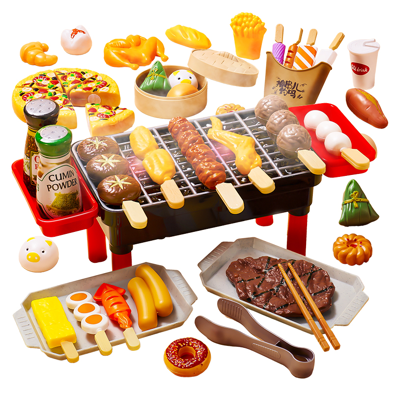 迷你小厨房女孩关东煮饭宝宝做饭仿真串烧烤架套装儿童过家家玩具