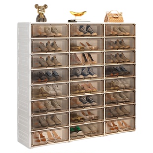 鞋柜新款2025家用门口室内多层鞋盒收纳盒透明鞋子收纳柜塑料鞋架