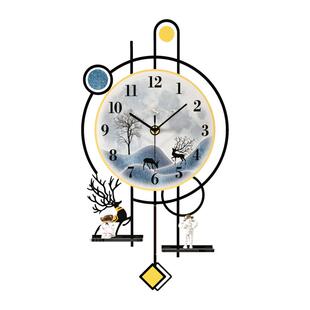 石英钟家用客厅2025新款网红简约大气挂钟餐厅创意时钟挂墙家用画