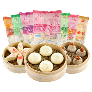 五亭扬州包子特产小吃早餐速食烧卖三丁鲜肉包千层油糕速冻半成品