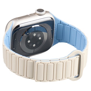 【显手细】匠戴适用iwatch10表带苹果S11手表applewatch9秋冬硅胶女生11新款小蛮腰磁吸时尚S9酒红腕带新年红