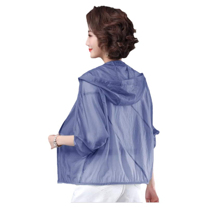 冰丝防晒衣女士夏季超薄款透气防晒服大码宽松中年妈妈休闲短外套