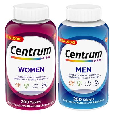 Centrum善存海外男士女士多维元素片复合维生素200粒*2