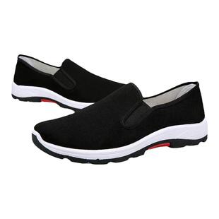 老北京布鞋男式新款春秋季防滑老人工作夏天一脚蹬透气休闲运动鞋