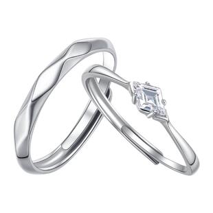 钟久久情侣对戒冰川情书纯银戒指女情人节新年礼物送定制钟爱协议