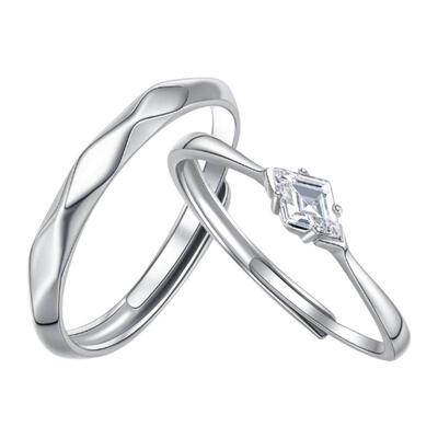 钟久久情侣对戒冰川情书纯银戒指