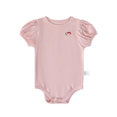 婴儿短袖包屁衣冰丝棉泡泡袖夏装