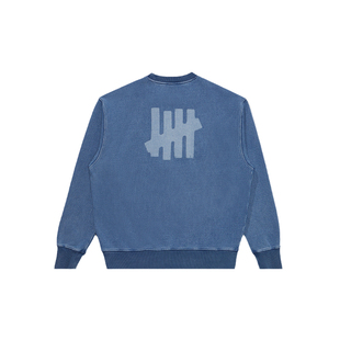 UNDEFEATED五条杠官方秋季新品潮流美式运动街头ICON水洗圆领卫衣