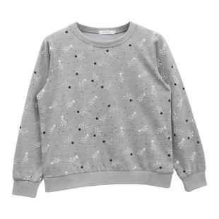 灰色纯棉圆领卫衣女春装2026新款爆款宽松小众设计感无帽套头上衣