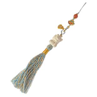 猛犸象牙吊坠女男猛犸牙雕九尾狐手机链包挂南红绿松石狐狸小挂件