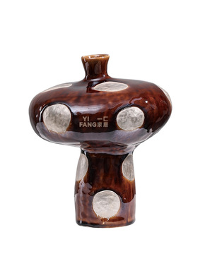 一匚景德镇手作银彩陶瓷花瓶摆件