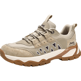 jeep男鞋春夏防滑减震登山运动鞋户外轻便跑步鞋男款休闲爸爸鞋子