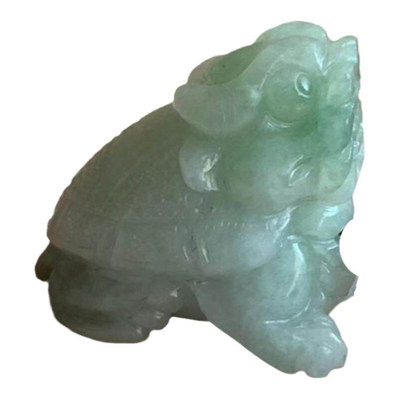 缅甸翡翠吊坠A货油青深绿色龙龟