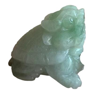 缅甸翡翠吊坠A货油青深绿色龙龟