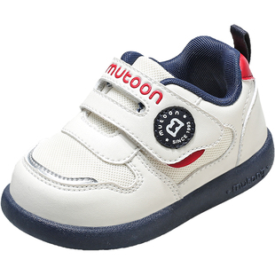 牧童软底宝宝学步鞋春秋透气男童宽楦面包鞋女童英伦风机能鞋