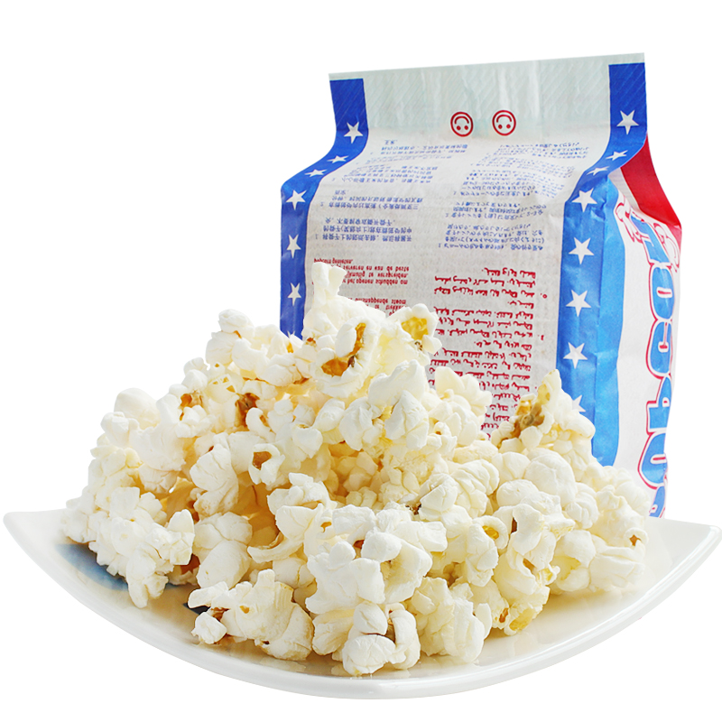 米乐谷微波炉爆米花网红小吃袋装专用玉米粒奶油膨化零食整箱批发