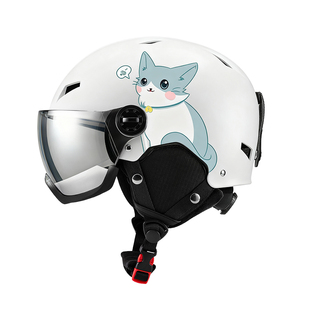 Horntour儿童专业滑雪头盔雪镜一体单双板男女防撞成人保暖雪盔