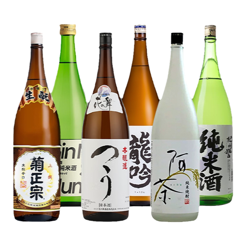 日本大瓶清酒任选花之舞菊正宗男山白鹤纪州誉纯米酒龙吟1.8L