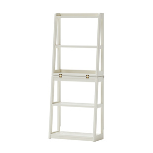 家用置物架可折叠五层一体靠墙实木书架梯形北欧客厅收纳落地多层