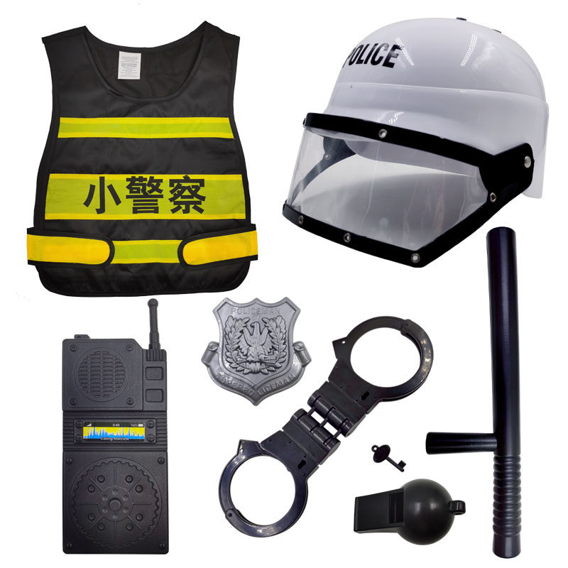 幼儿园区角玩具儿童职业体验道具消防员服装背心帽子小特警装备