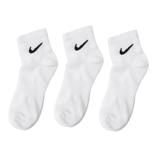 NIKE耐克官方袜子白色三双装男袜女袜新款运动训练袜中筒袜SX7677