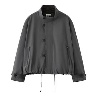 ORGANIC EMOTION极简立领外套可调节抽绳三防抗皱拼接休闲夹克OE
