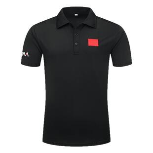 国家队运动T恤武术教练短袖男女速干羽毛球服游泳训练翻领POLO衫
