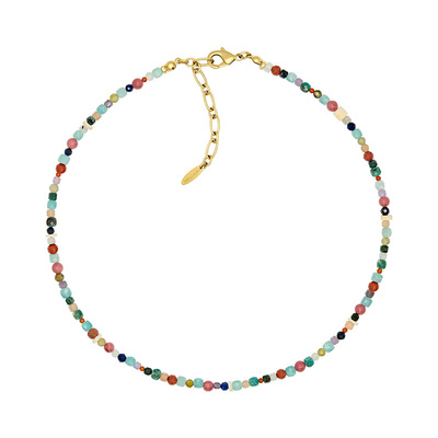 LAZY CIRCLES彩色海浪项链女元气满满多巴胺串珠锁骨链通勤百搭