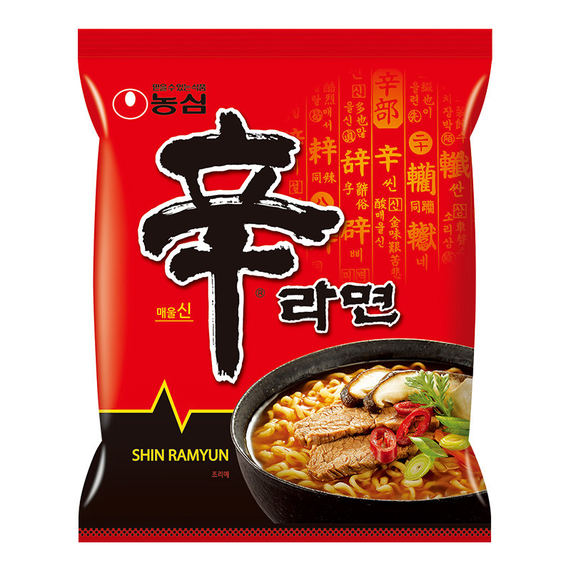 韩国原装进口农心辛拉面香菇牛肉拉面方便面速食韩式泡面袋装煮面