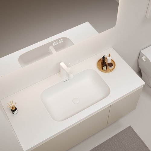 小红书可丽耐平替简约现代浴室柜组合一体盆卫生间洗漱台智能卫浴