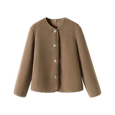 班尼路S&K系列麦穗绒开衫外套女2025新款冬季巨好看保暖加厚上衣Q