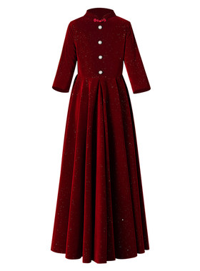 米妮菲瑞女童中式立领晚礼服
