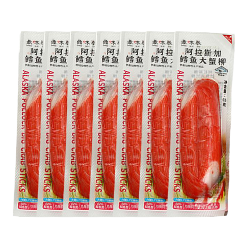 鼎味泰即食手撕鳕鱼蟹肉大蟹柳网红低脂蟹柳蟹肉棒寿司90g包