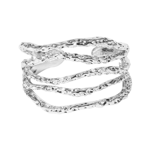 Vary Vase纯银线条戒指 原创肌理小众设计开口可调节