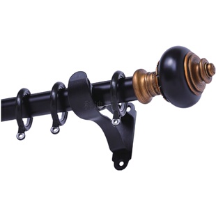 美式复古风法式罗马杆加厚铝合金窗帘杆香槟古铜白色黑色送配件