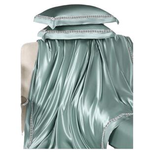 水星家纺真丝四件套100%桑蚕丝套件奢华贡缎高端床单被套床上用品