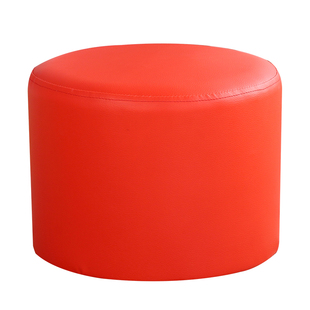 实木皮凳子创意圆凳客厅沙发凳换鞋凳时尚茶几凳家用小板凳皮墩子