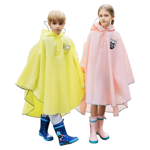 牧萌儿童雨衣男女童小孩全身防水带书包位中学生上学专用斗篷雨披