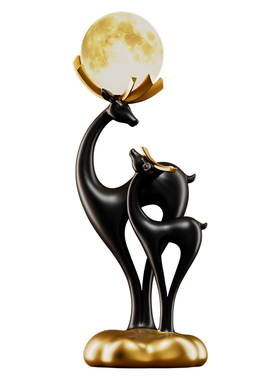 招财鹿摆件客厅落地灯沙发旁边高级感入户玄关电视柜壁龛乔迁礼物