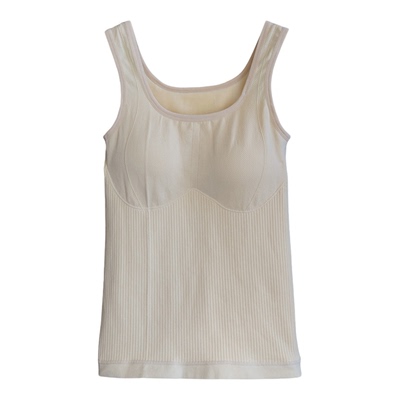 加绒加厚U领吊带带胸垫女内搭